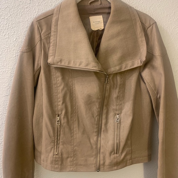 Tan Faux Leather Jacket - Picture 2 of 2